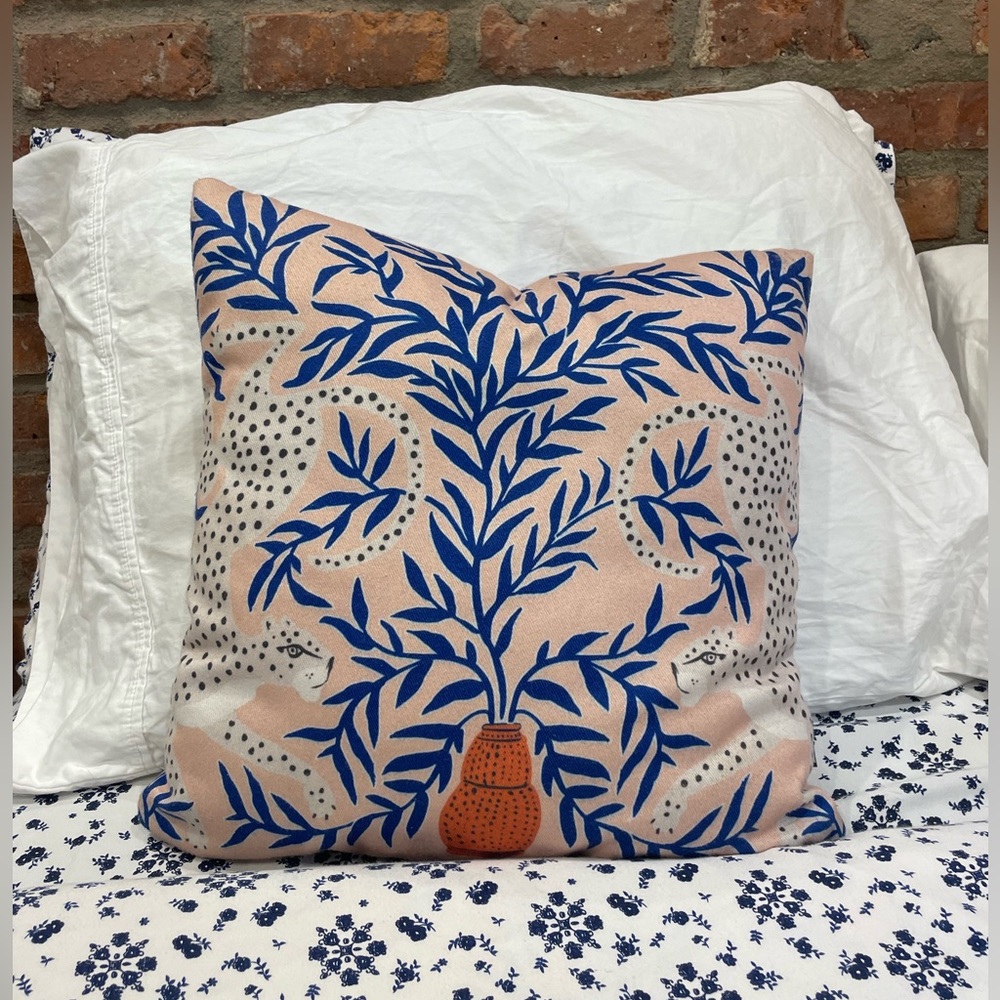 Society 6 Pink & Blue Cheetah Pillow